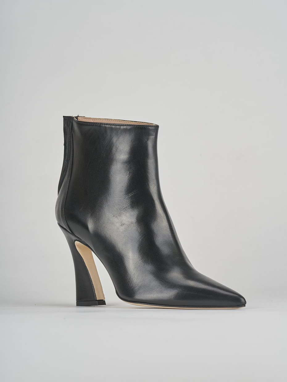 Stivaletti tacco 9cm pelle nero