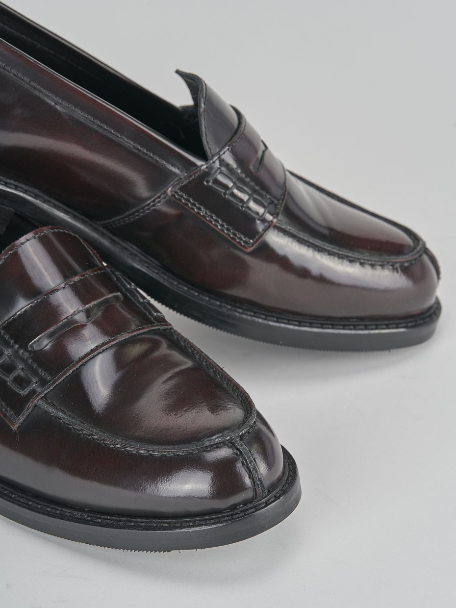 Mocassino tacco 1cm  bordo' pelle