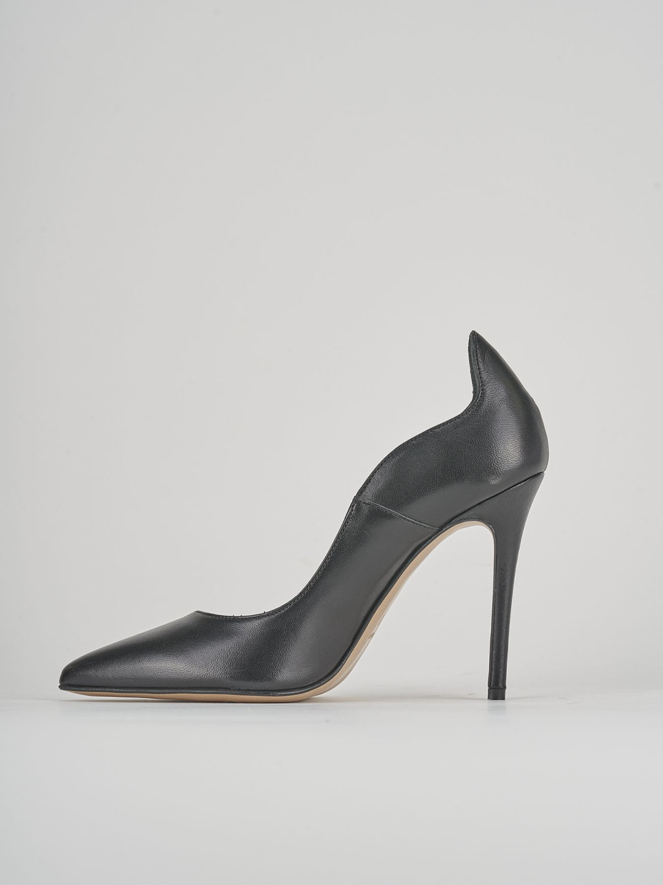 Décolleté e slingback tacco 9cm pelle nero