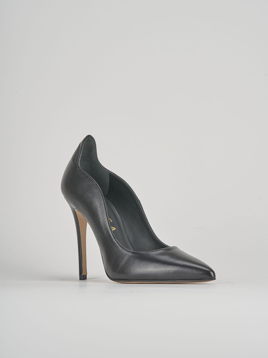 Décolleté e slingback tacco 9cm pelle nero