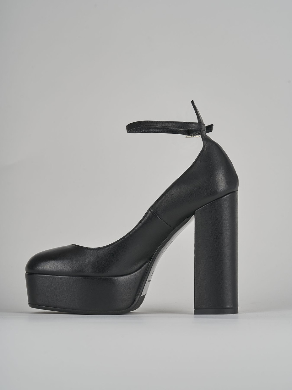 Décolleté e slingback tacco 12cm pelle nero