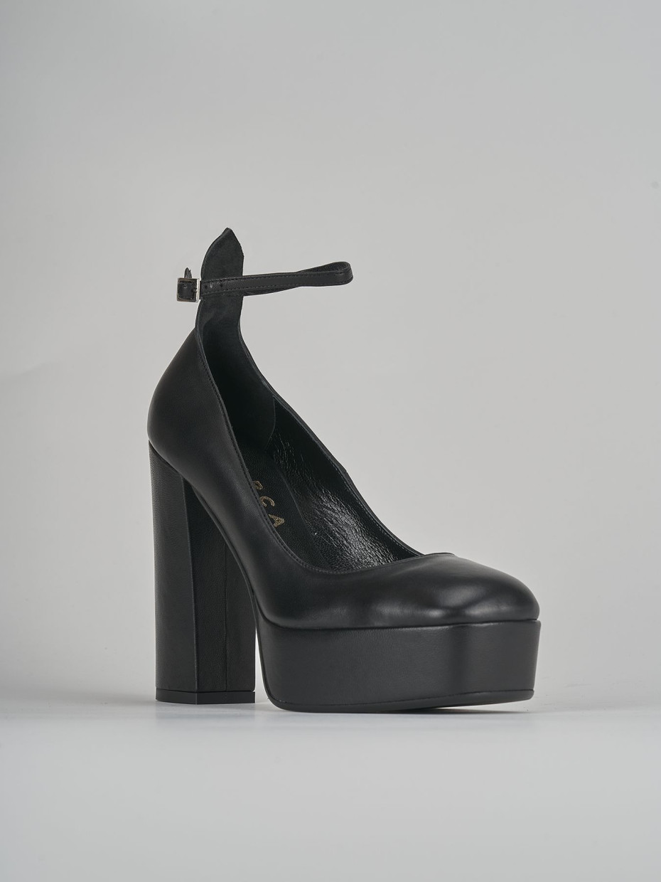 Décolleté e slingback tacco 12cm pelle nero