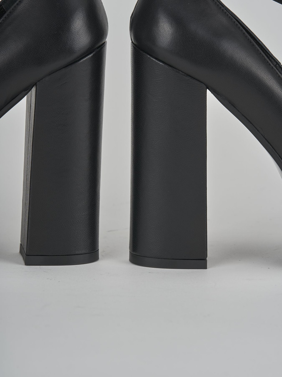 Décolleté e slingback tacco 12cm pelle nero