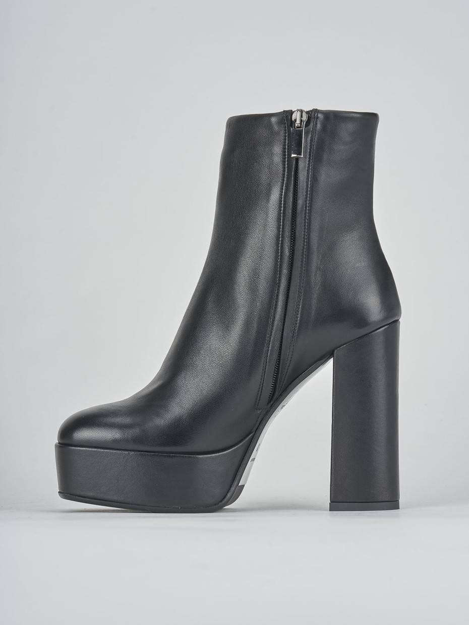 High heel ankle boots heel 11 cm black leather