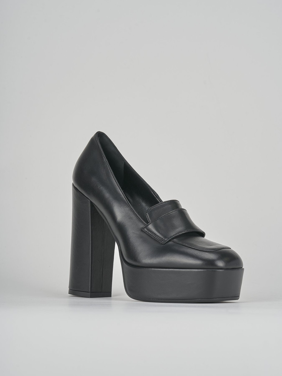 Mocassini tacco 11cm pelle nero