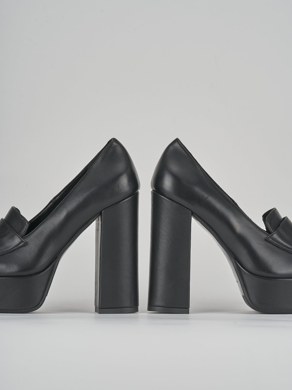 Mocassini tacco 11cm pelle nero