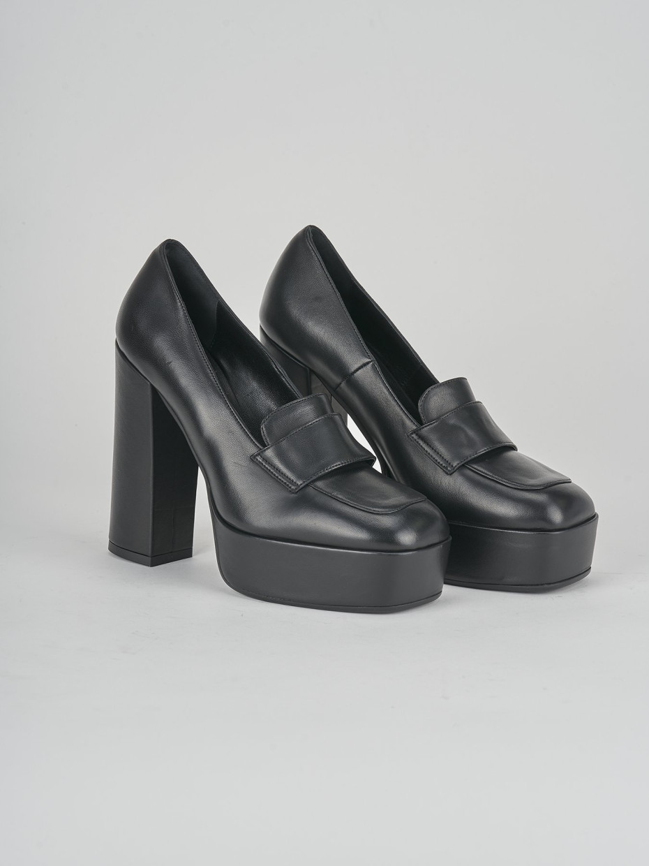 Mocassini tacco 11cm pelle nero