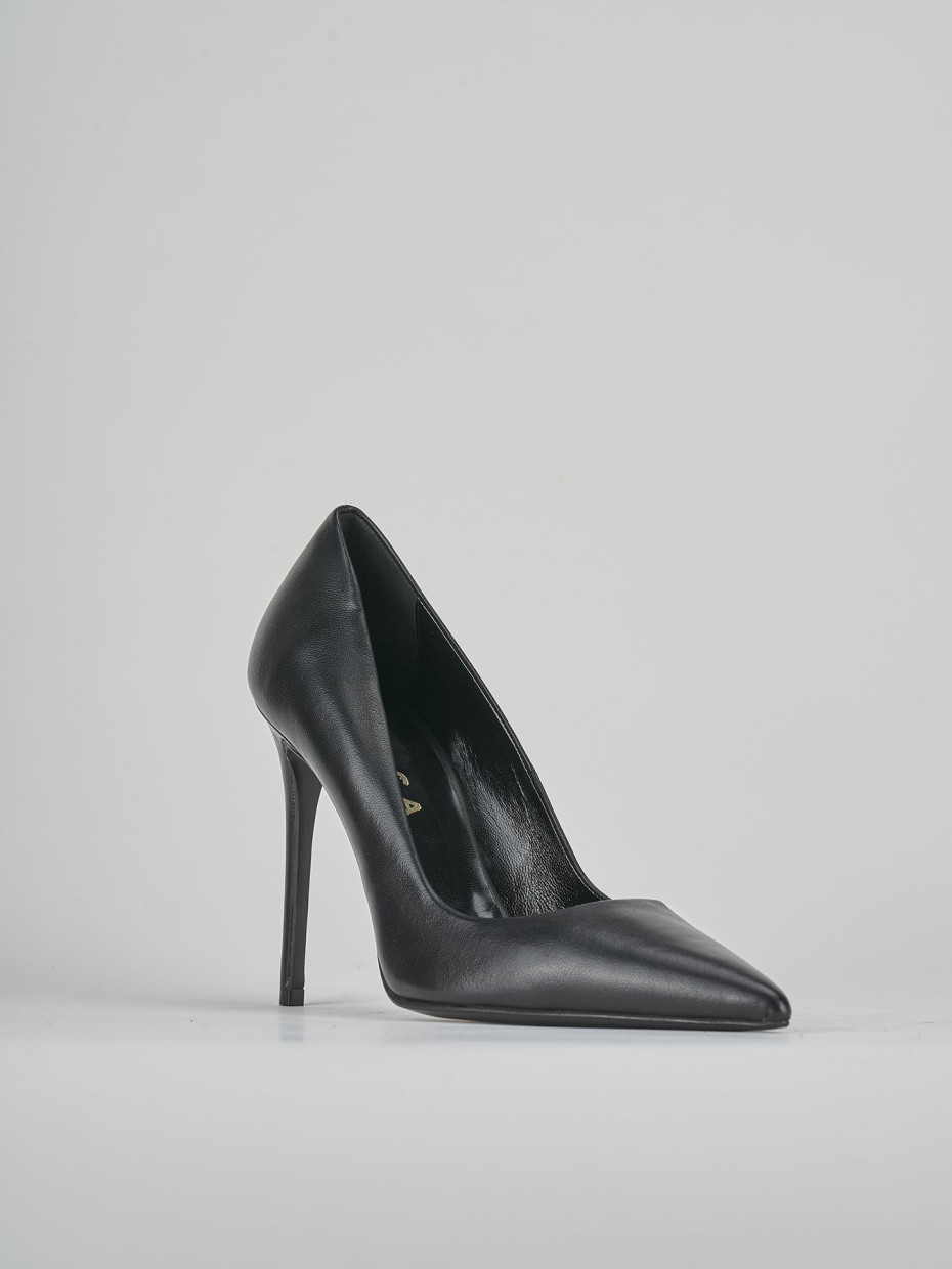 Décolleté e slingback tacco 11cm pelle nero