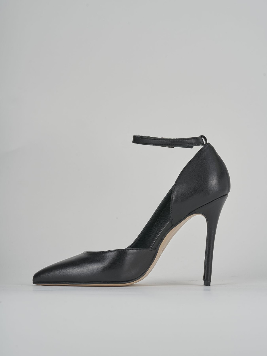 Décolleté e slingback tacco 9cm pelle nero