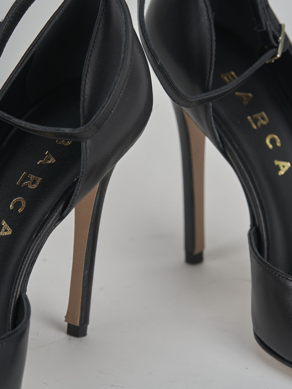 Décolleté e slingback tacco 9cm pelle nero