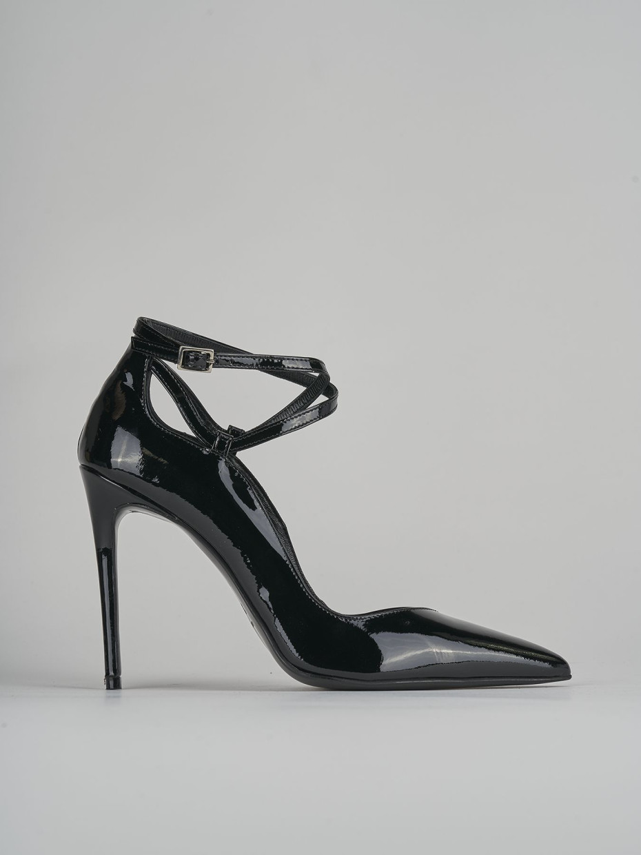 Décolleté e slingback tacco 10cm vernice nero