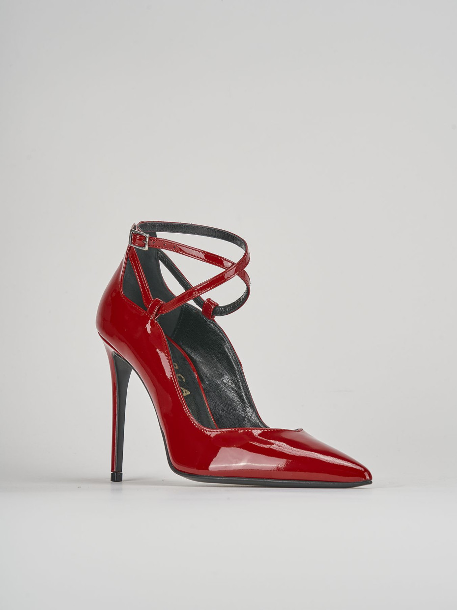 Decollete e slingback tacco 10cm vernice rosso Barca Stores