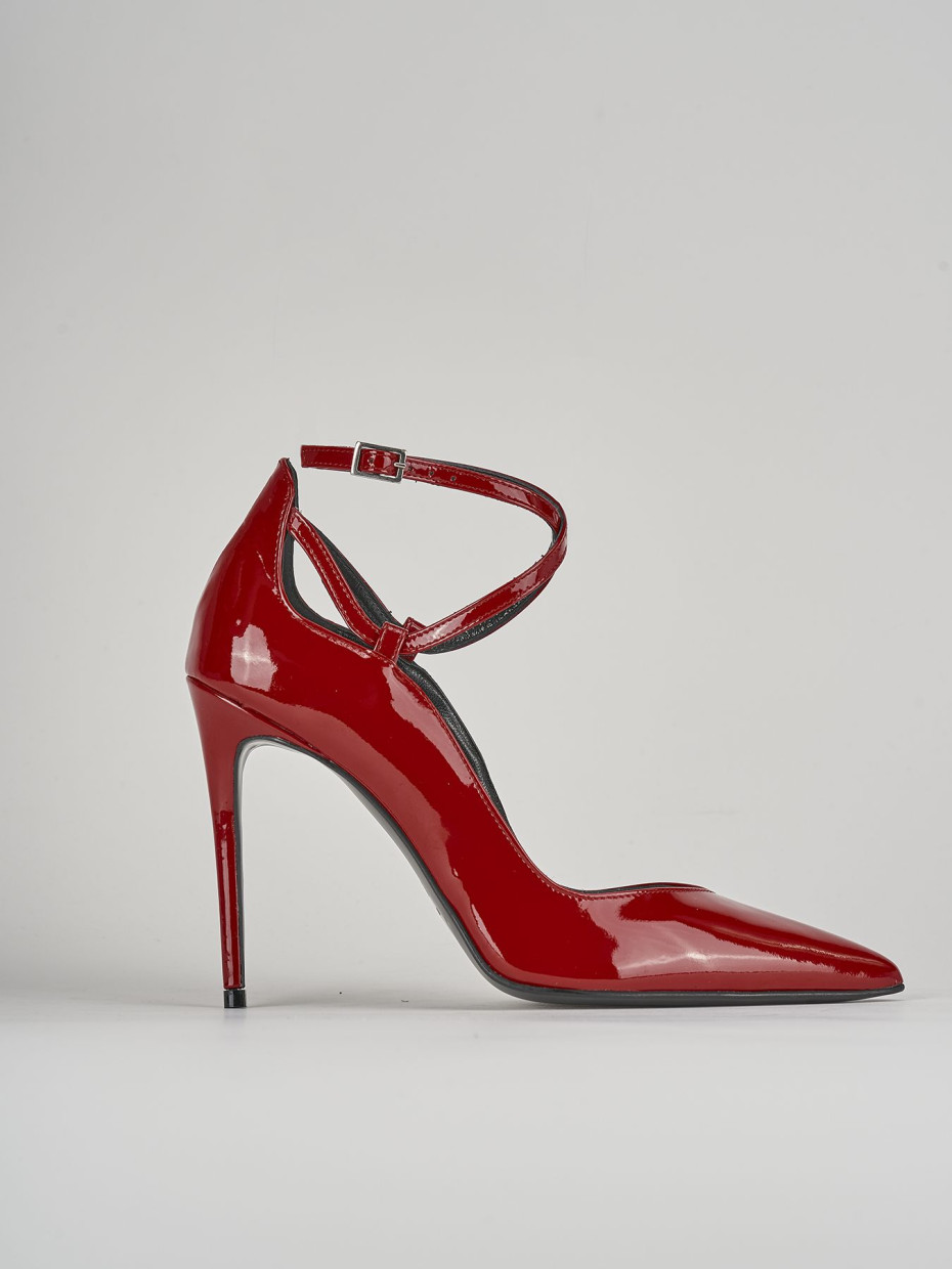 Décolleté e slingback tacco 10cm vernice rosso
