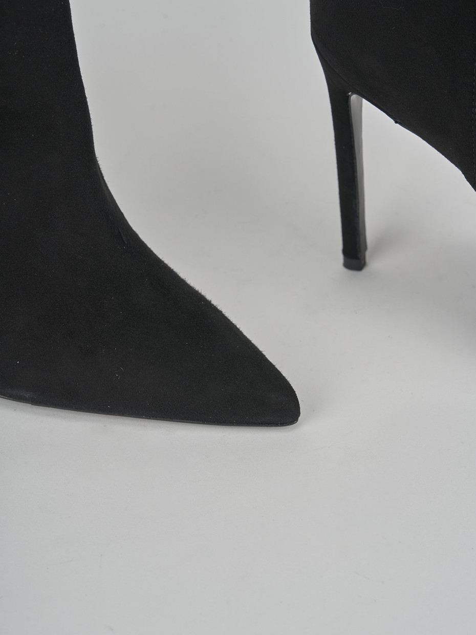 High heel boots heel 12 cm black suede