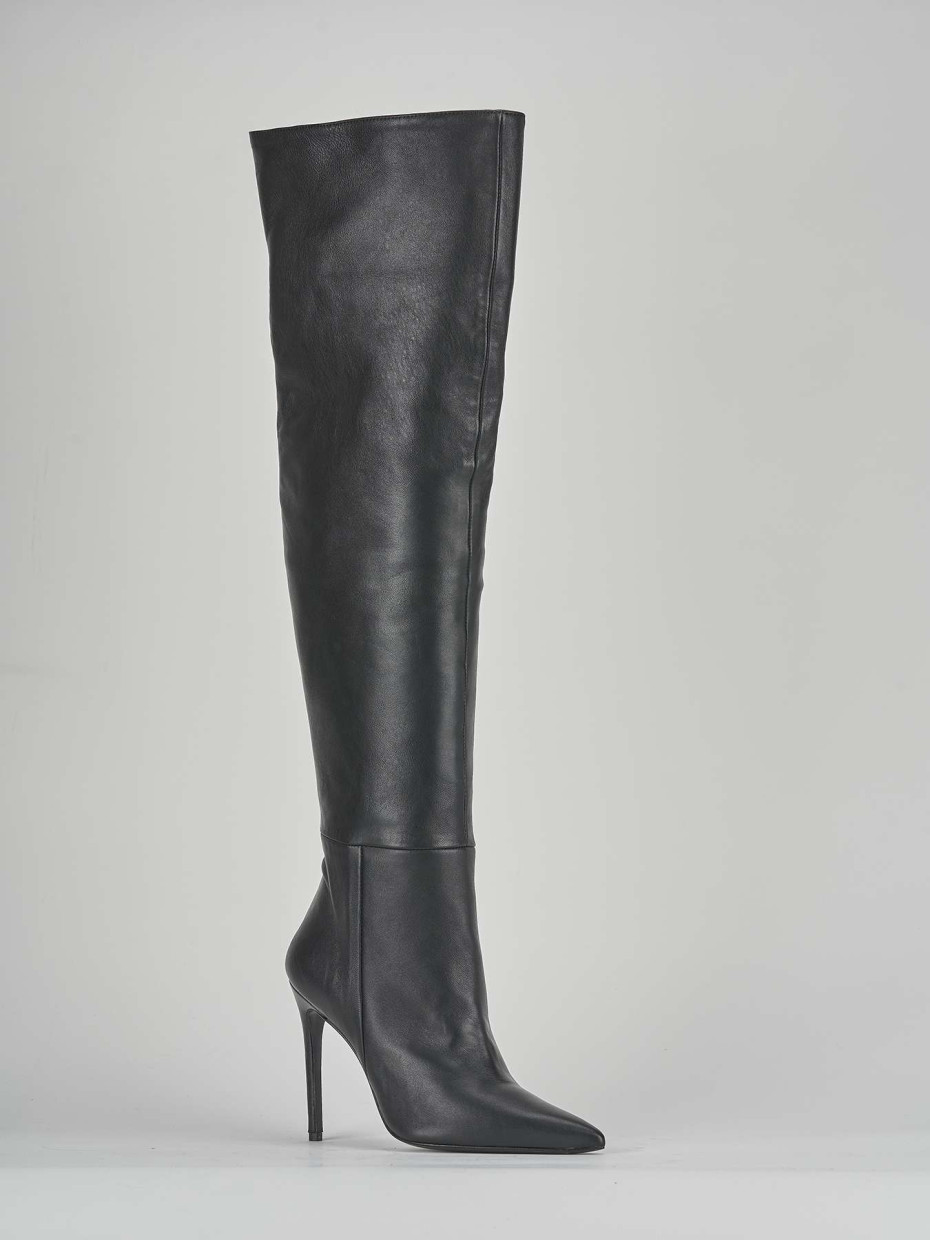Tall black boots no heel top