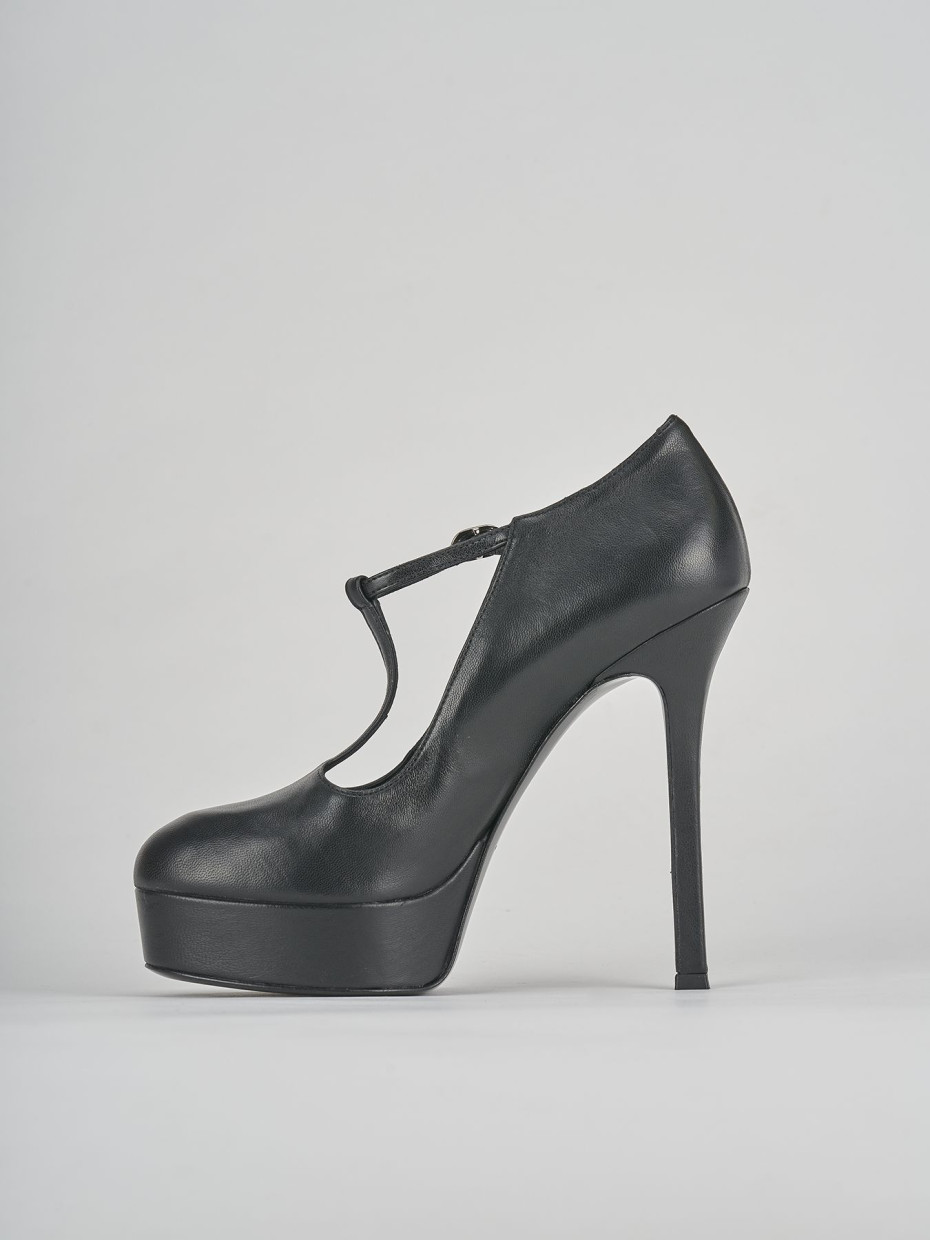 Décolleté e slingback tacco 13cm pelle nero