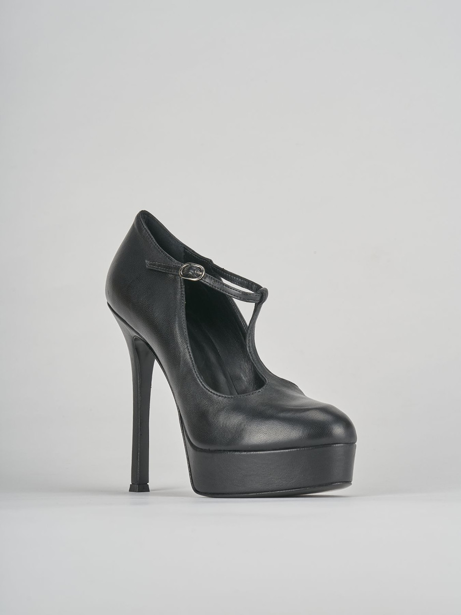 Décolleté e slingback tacco 13cm pelle nero
