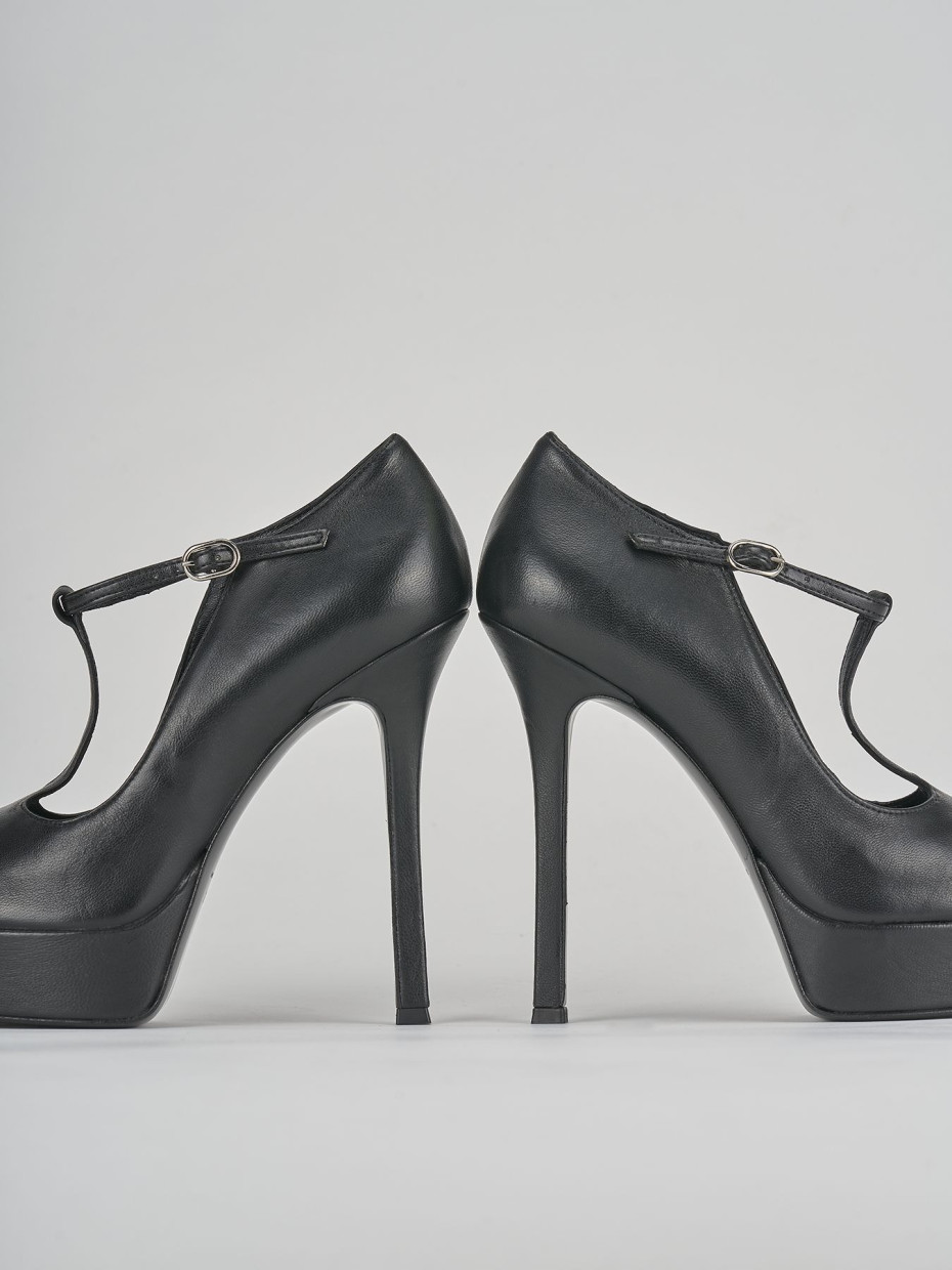 Décolleté e slingback tacco 13cm pelle nero