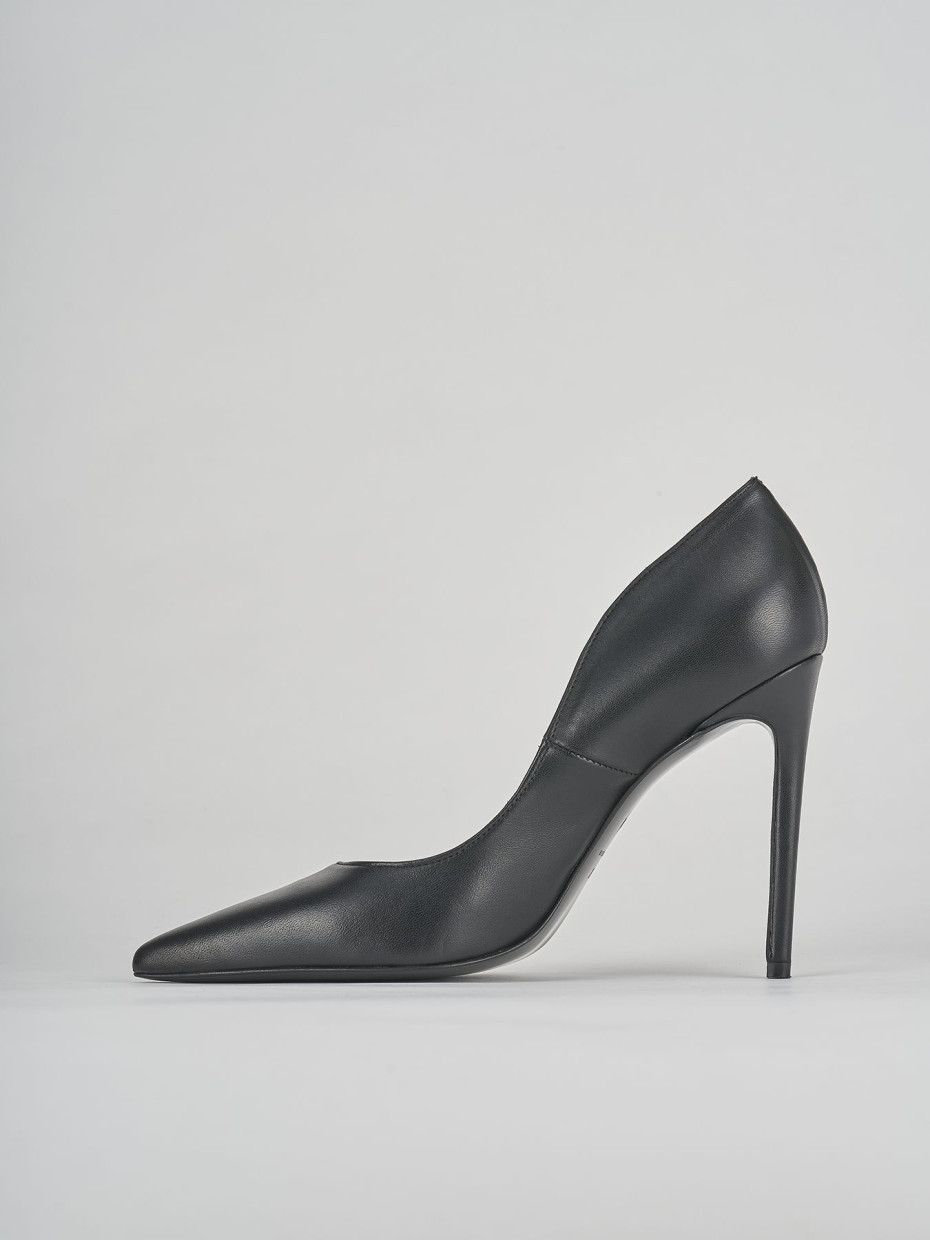 Décolleté e slingback tacco 10cm pelle nero