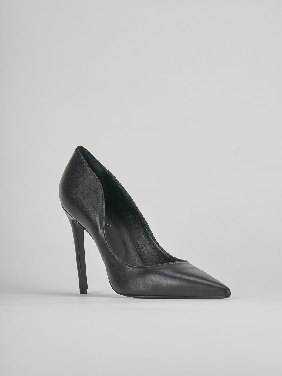 Décolleté e slingback tacco 10cm pelle nero