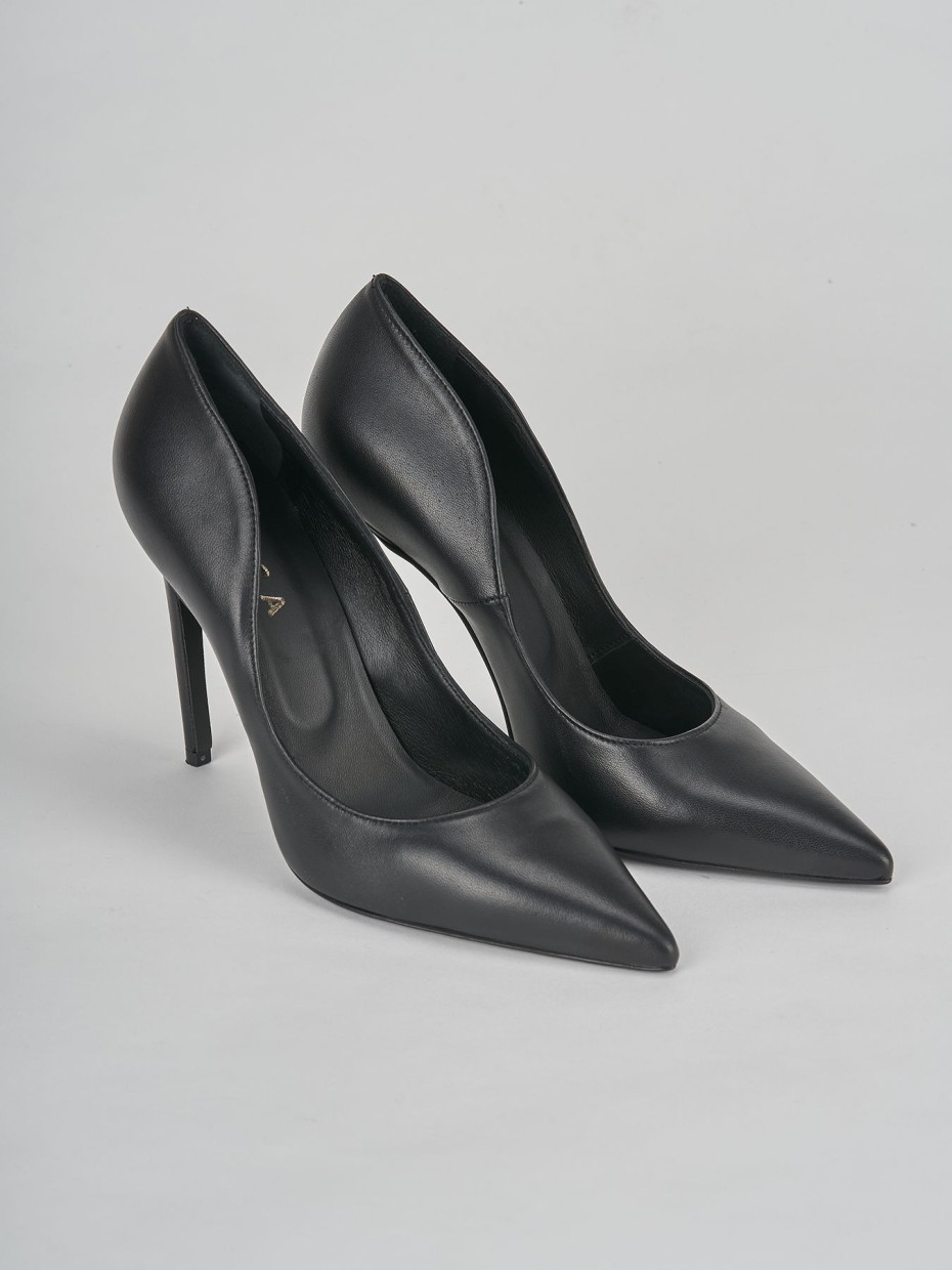 Décolleté e slingback tacco 10cm pelle nero