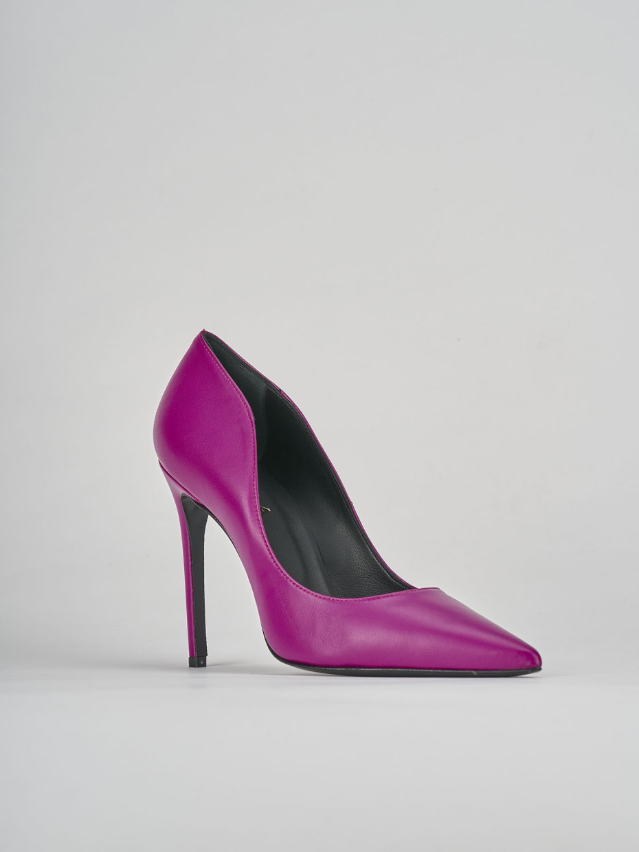 Décolleté e slingback tacco 10cm pelle viola