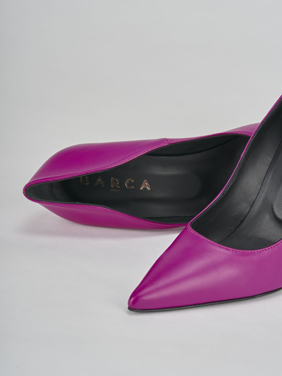 Décolleté e slingback tacco 10cm pelle viola