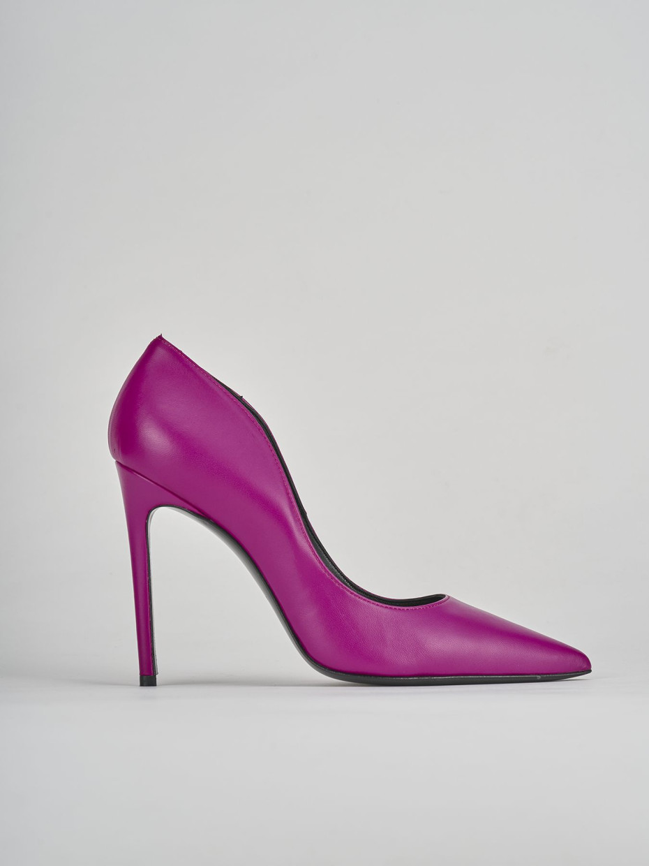 Décolleté e slingback tacco 10cm pelle viola