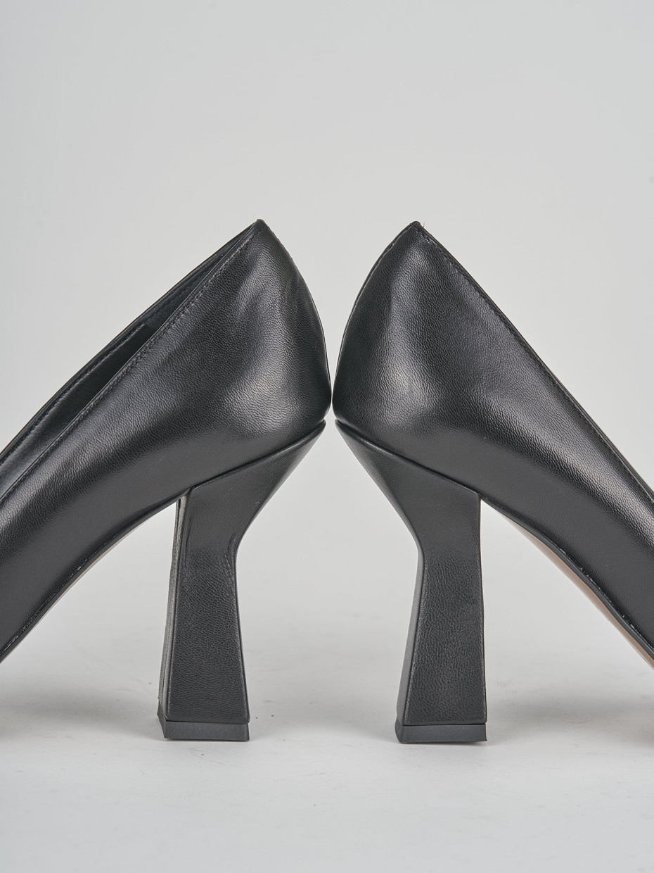 Décolleté e slingback tacco 11cm pelle nero