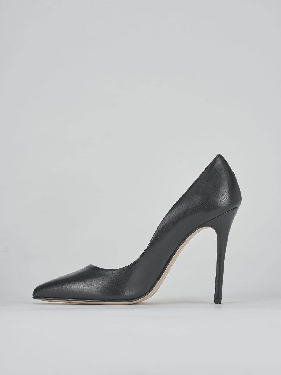 Decolte' tacco 11 cm nero pelle