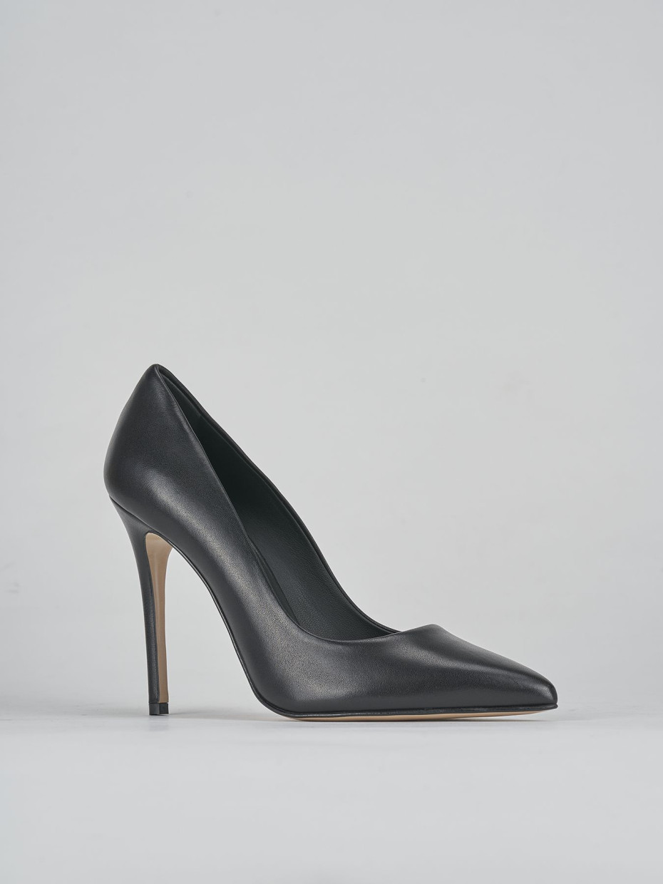 Decolte' tacco 11 cm nero pelle