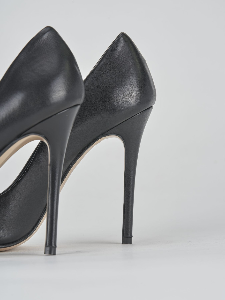 Decolte' tacco 11 cm nero pelle