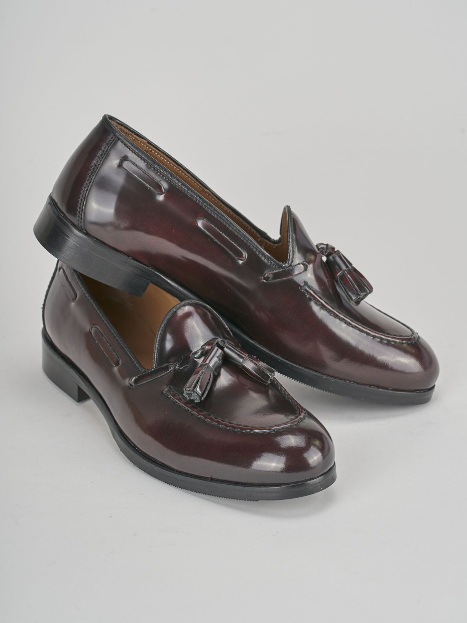 Mocassino tacco 1cm  bordo' pelle