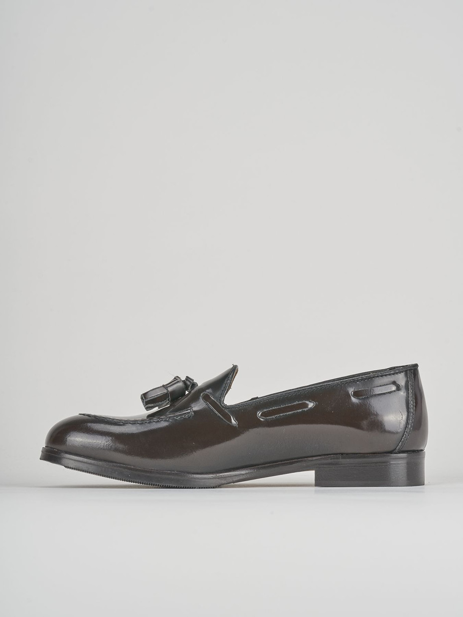 Mocassino tacco 1cm  testa pelle