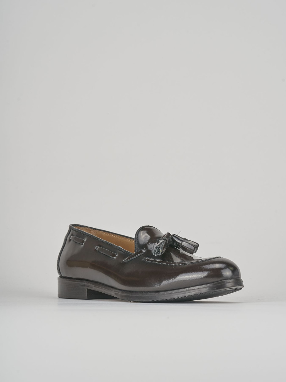 Mocassino tacco 1cm  testa pelle