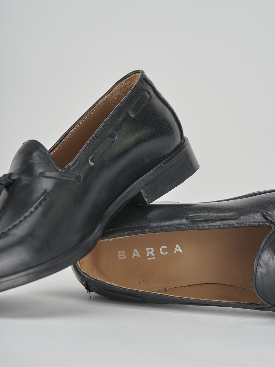 Mocassino tacco 1cm  nero pelle