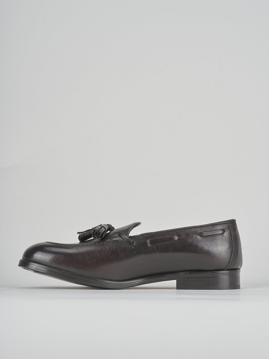 Mocassino tacco 1cm  testa pelle