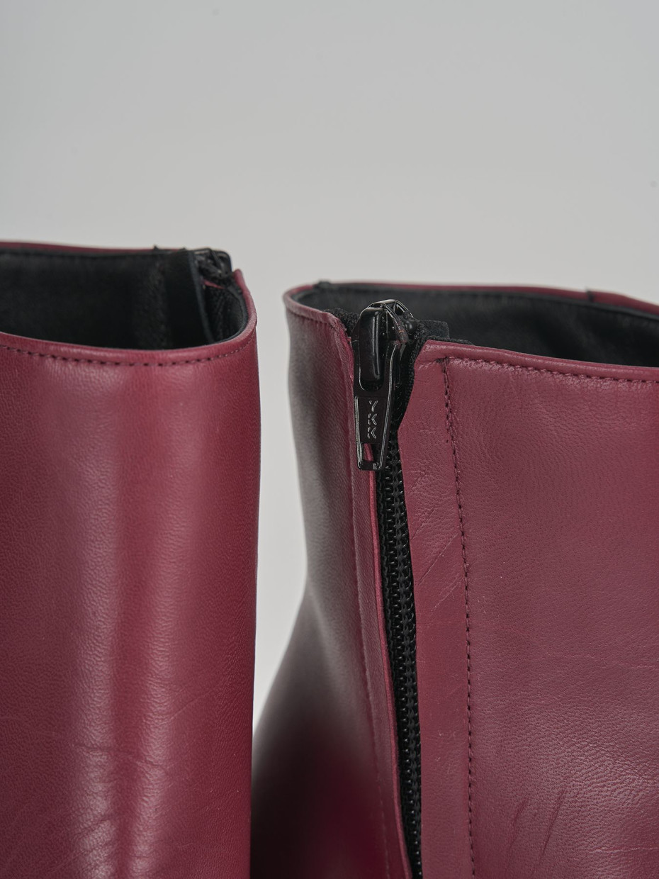 High heel ankle boots heel 8 cm red leather