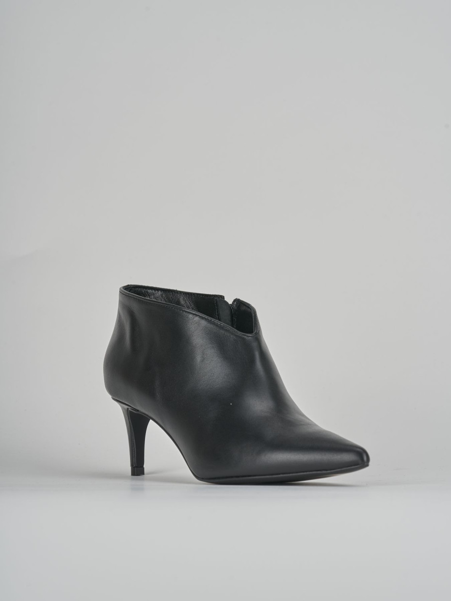 Stivaletti tacco 5cm pelle nero