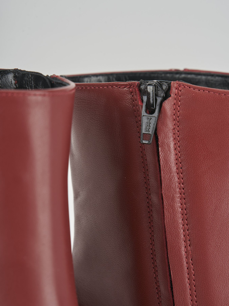 Stivaletti tacco 5cm pelle rosso