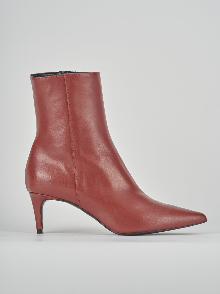 Stivaletti tacco 5cm pelle rosso
