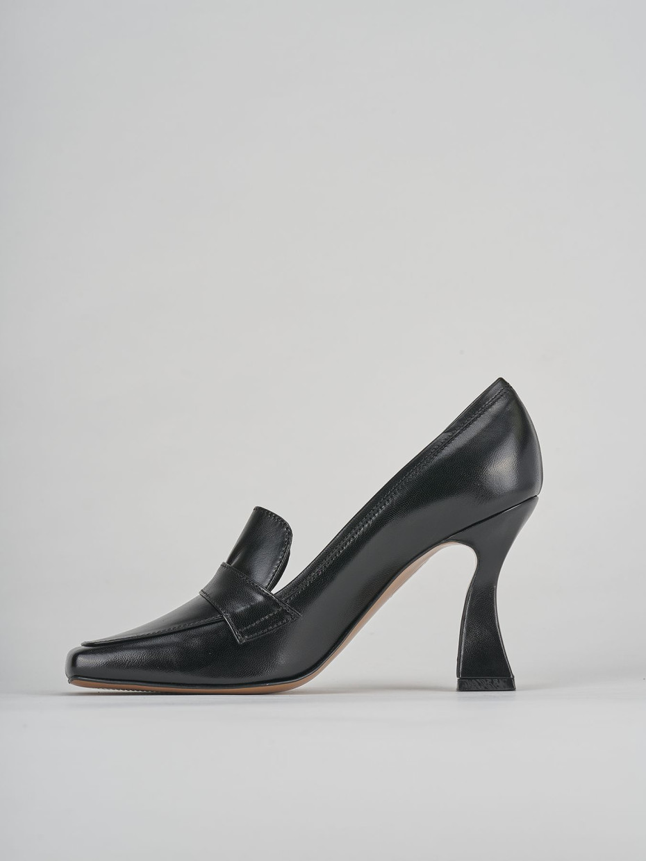 Décolleté e slingback tacco 9cm pelle nero