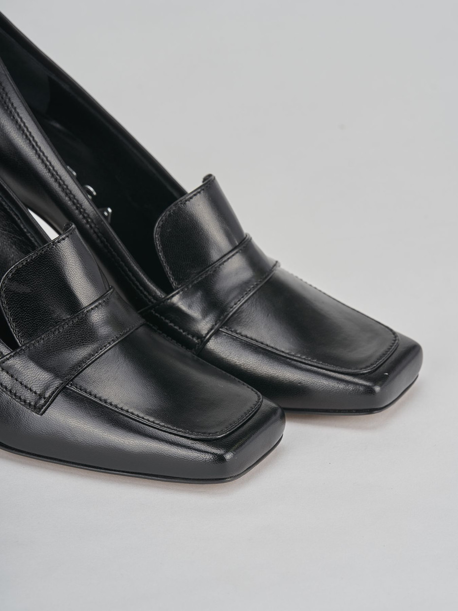Décolleté e slingback tacco 9cm pelle nero