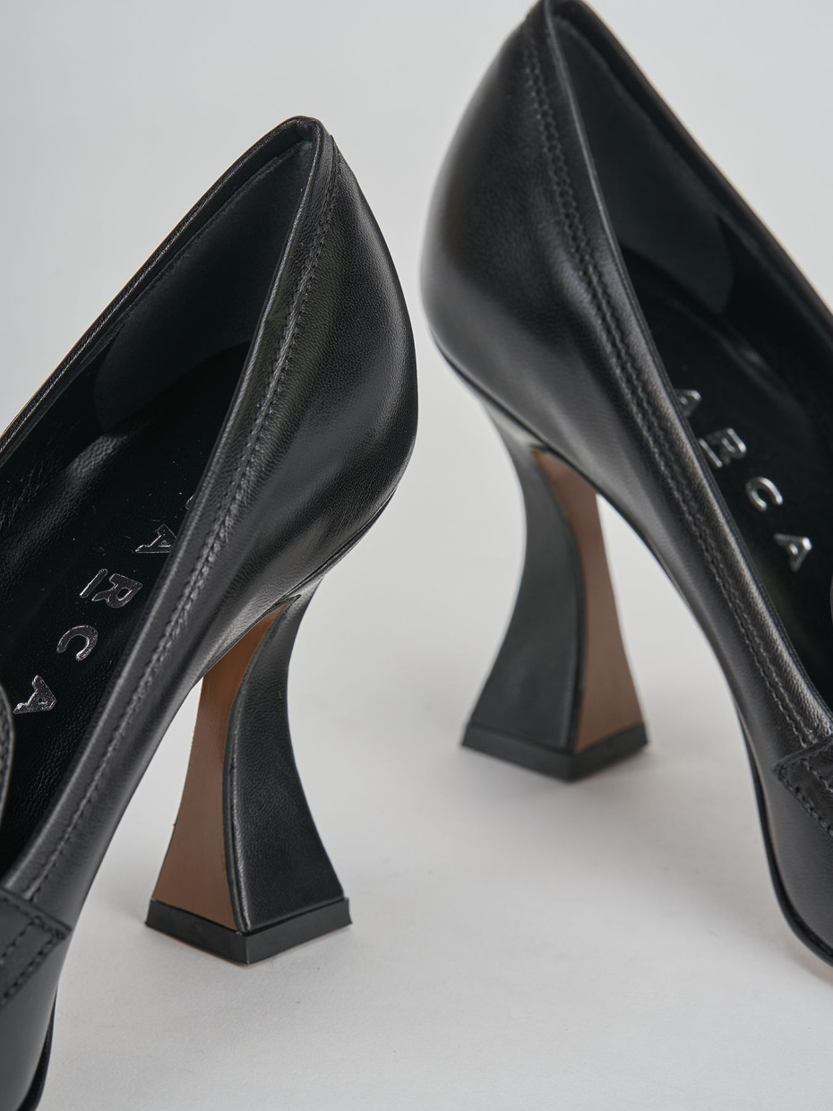 Décolleté e slingback tacco 9cm pelle nero
