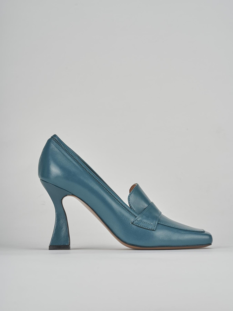Décolleté e slingback tacco 9cm pelle verde