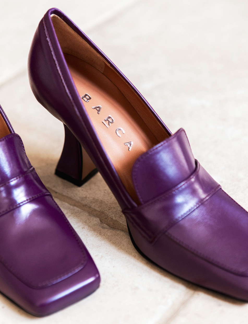 Purple leather heels sale