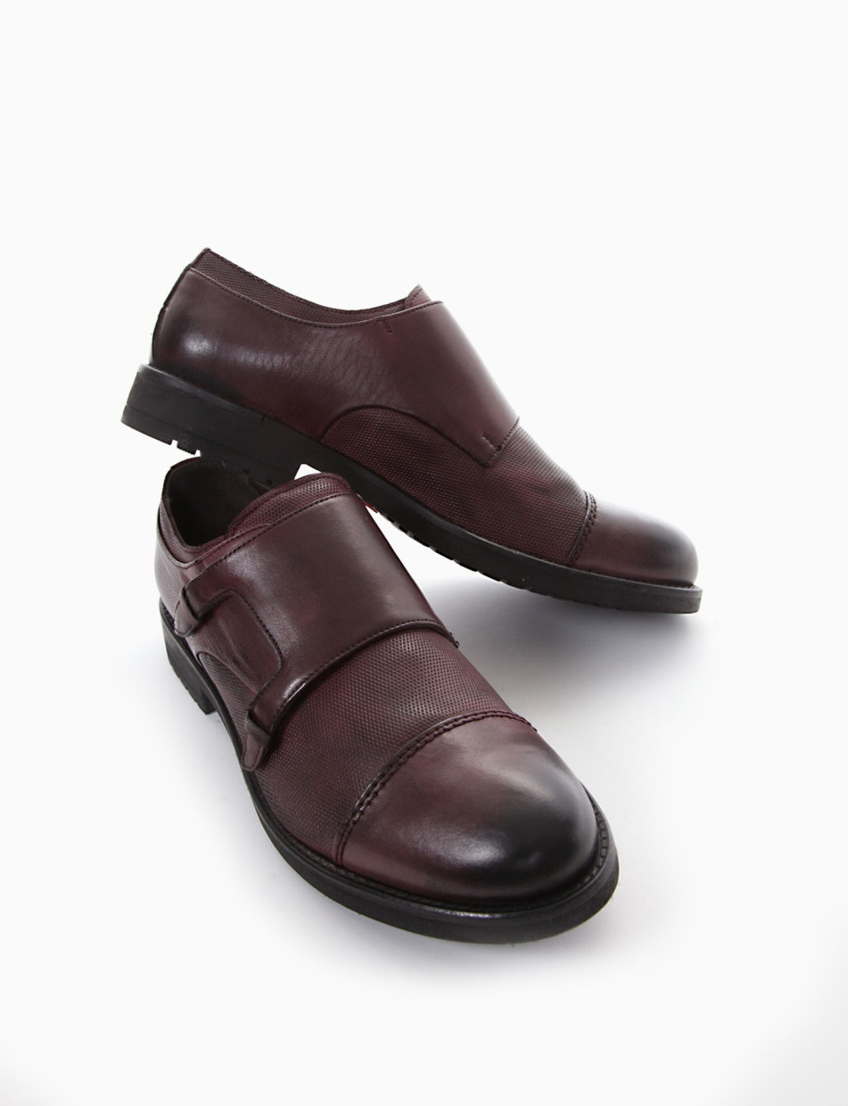 scarpa monk strap tacco 2 cm bordo'