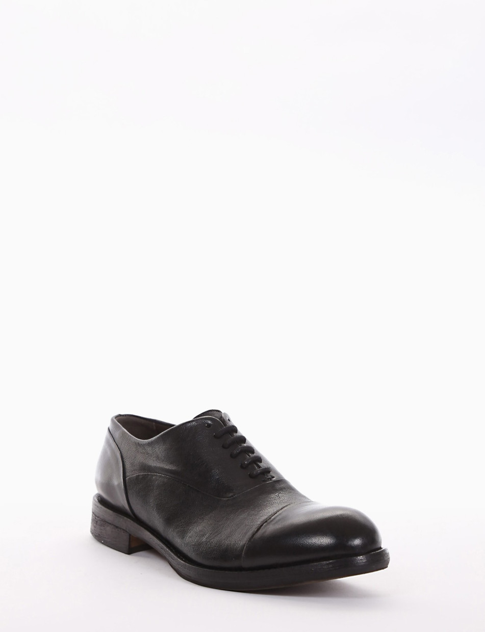 Lace-up shoes heel 2 cm black leather