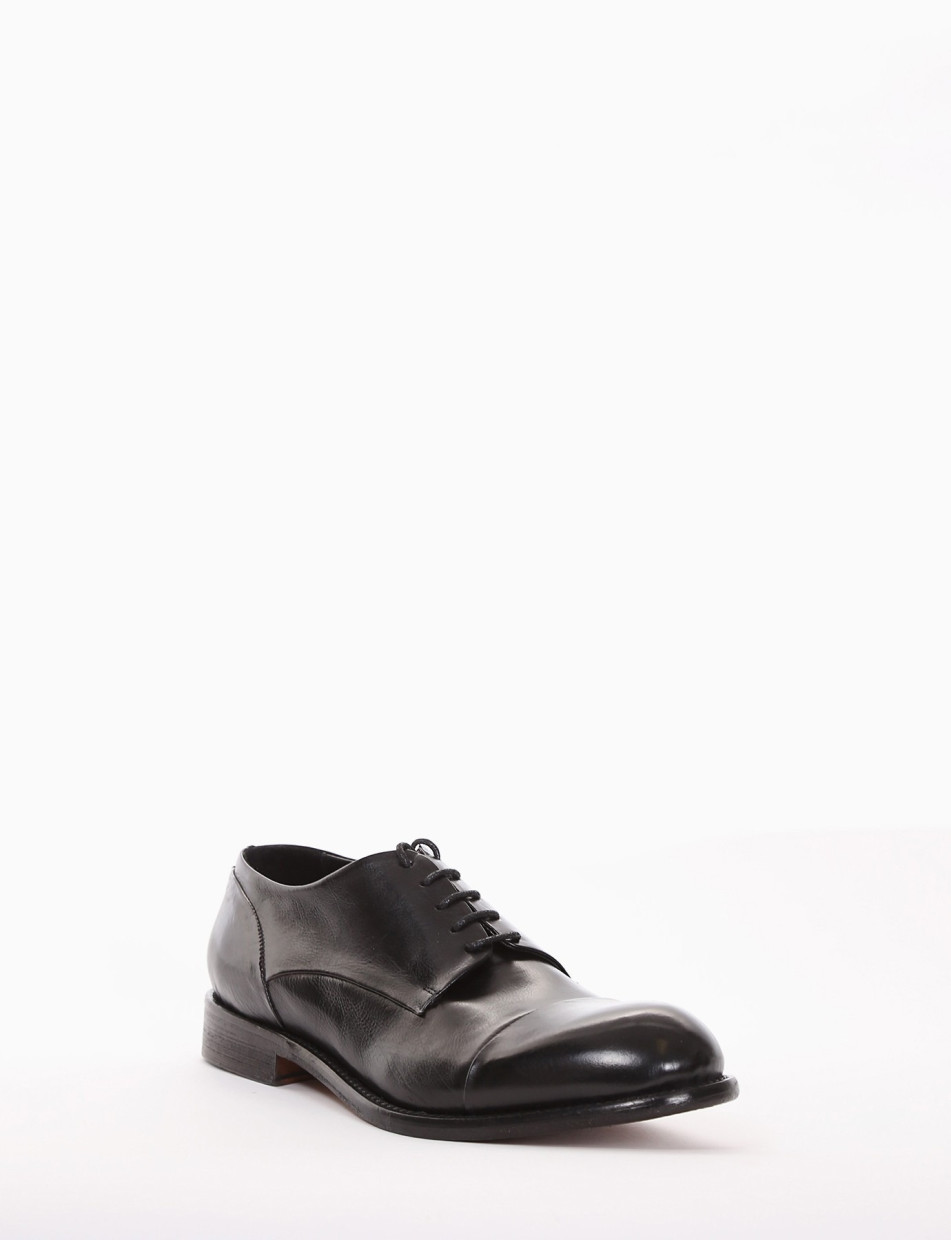 Lace-up shoes heel 2 cm black leather