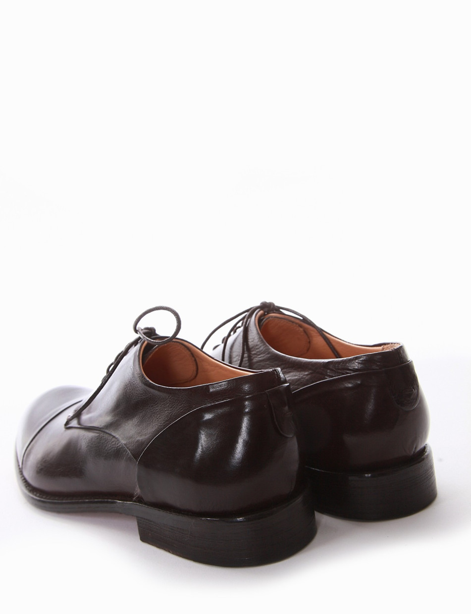 Lace-up shoes heel 2 cm dark brown leather